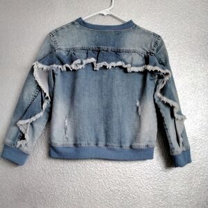 Treasure & Bond Distressed Denim Sweatshirt   Size S (7/8)